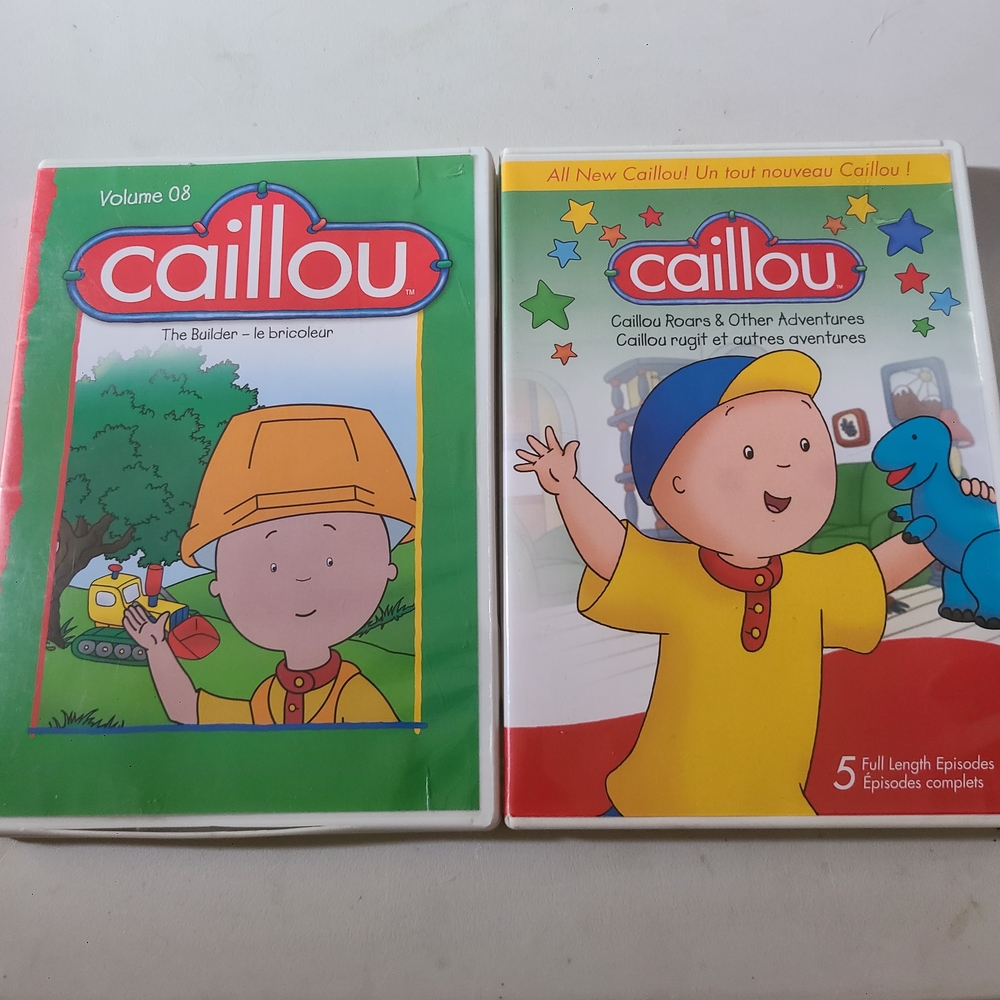 Caillou Lot Of 2 DVDs Volume 8 : The Builder And Calliou Roars And Adventures